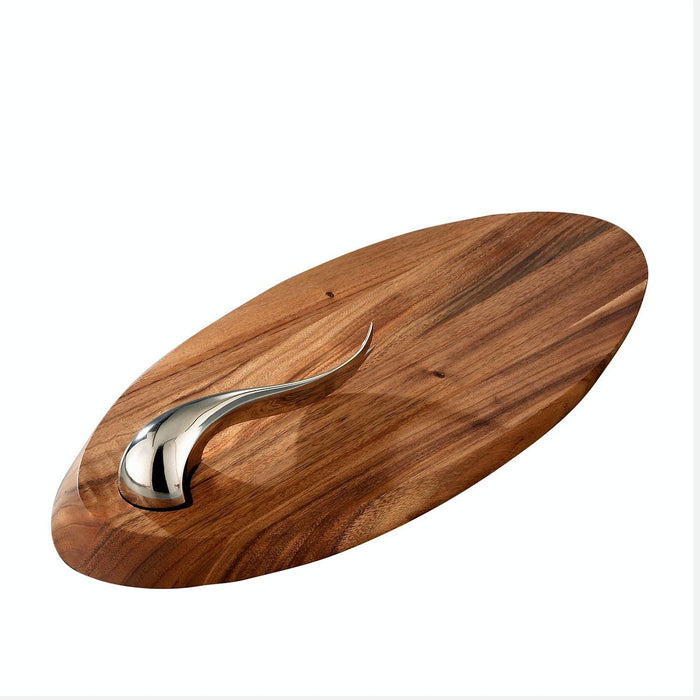 Nambe - Swoop Cheese Board With Knife 21" - Limolin 