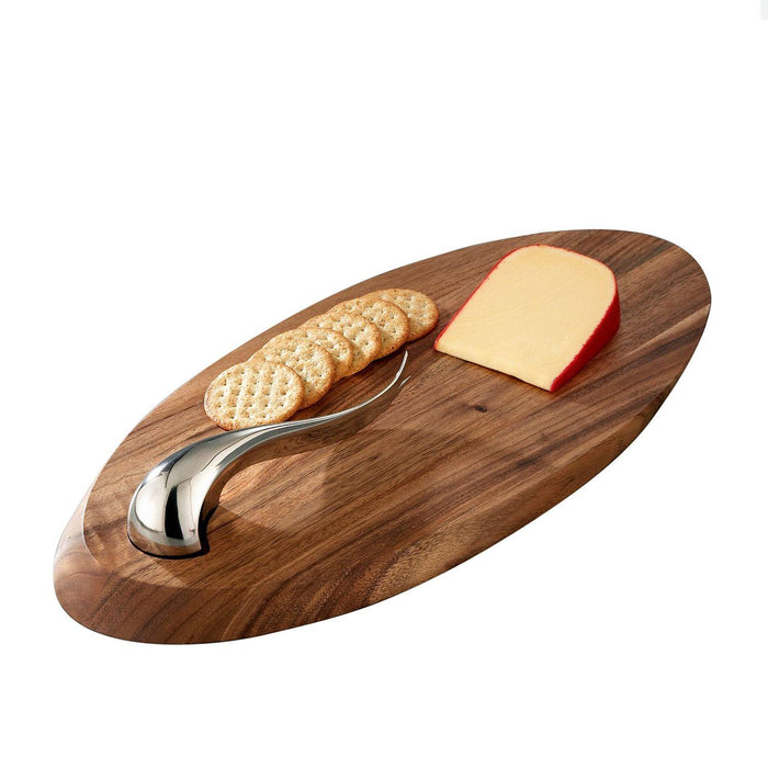 Nambe - Swoop Cheese Board With Knife 21" - Limolin 