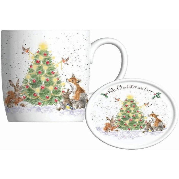 Royal Worcester - Mug & Coaster Christmas Tree 11oz - Limolin 