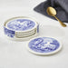 Spode - Blue Italian Ceramic Coasters 3.75" with Holder - Limolin 