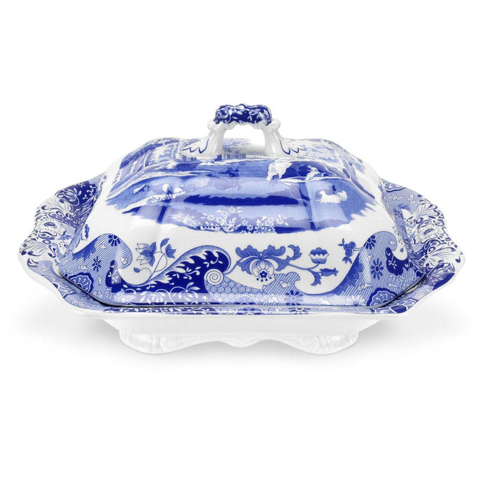 Spode - Blue Italian Covered Vegetable Dish 12" - Limolin 